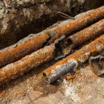 Old cast iron pipes