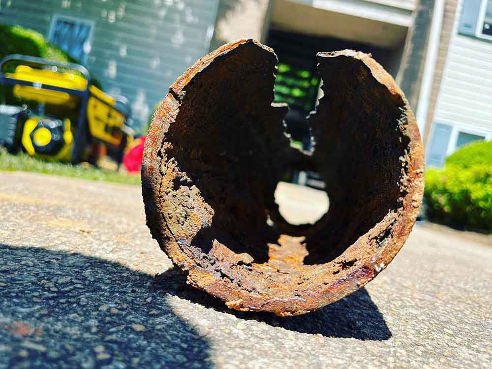 damaged sewer line